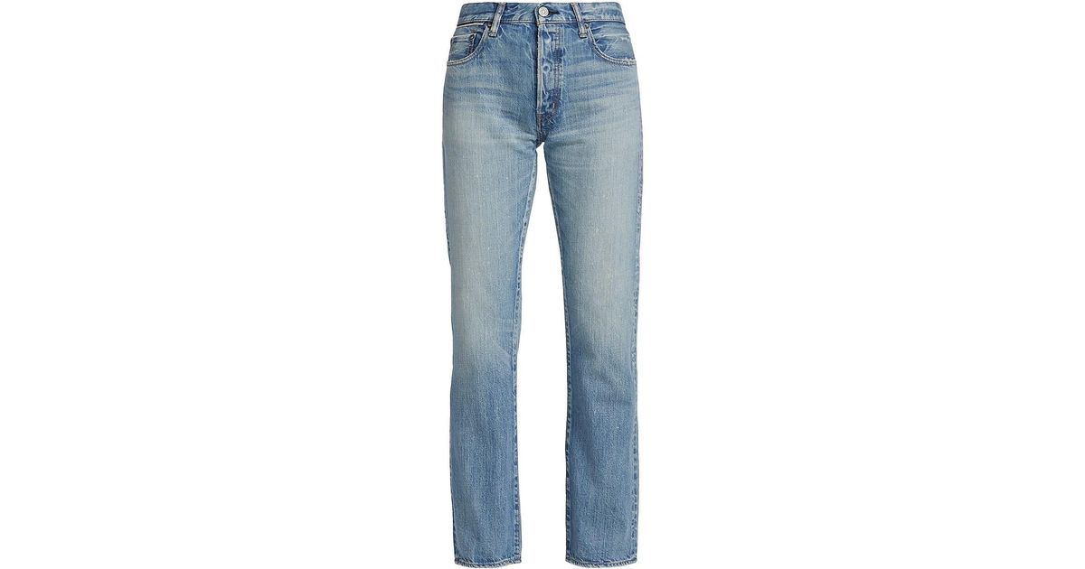 Moussy Denim Fanuel Mid-rise Rigid Straight-leg Jeans in Blue | Lyst