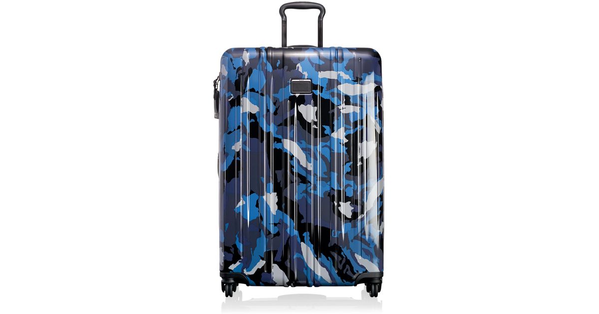 blue camouflage suitcase