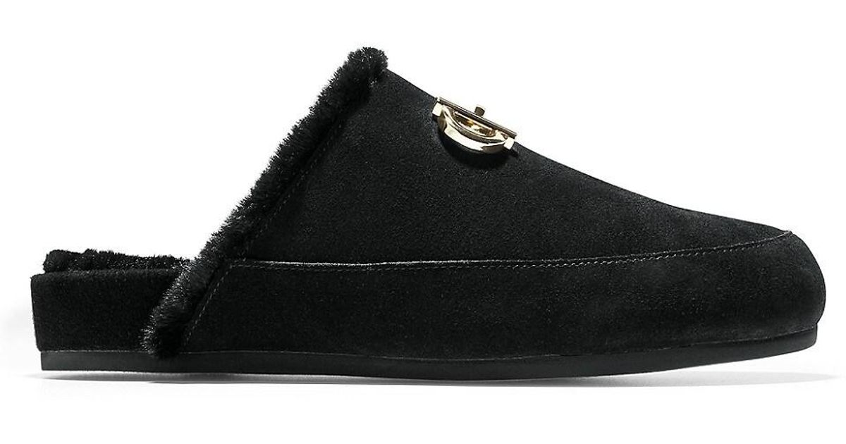 Cole Haan Ada Suede Mule Slippers in Black Lyst