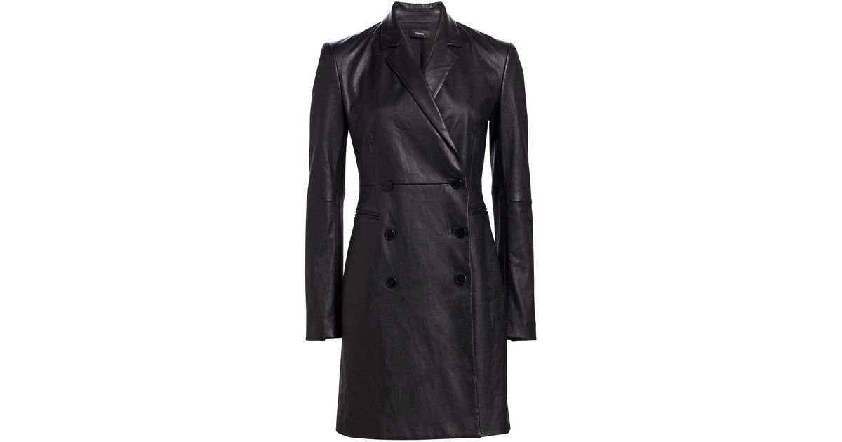 theory leather blazer dress