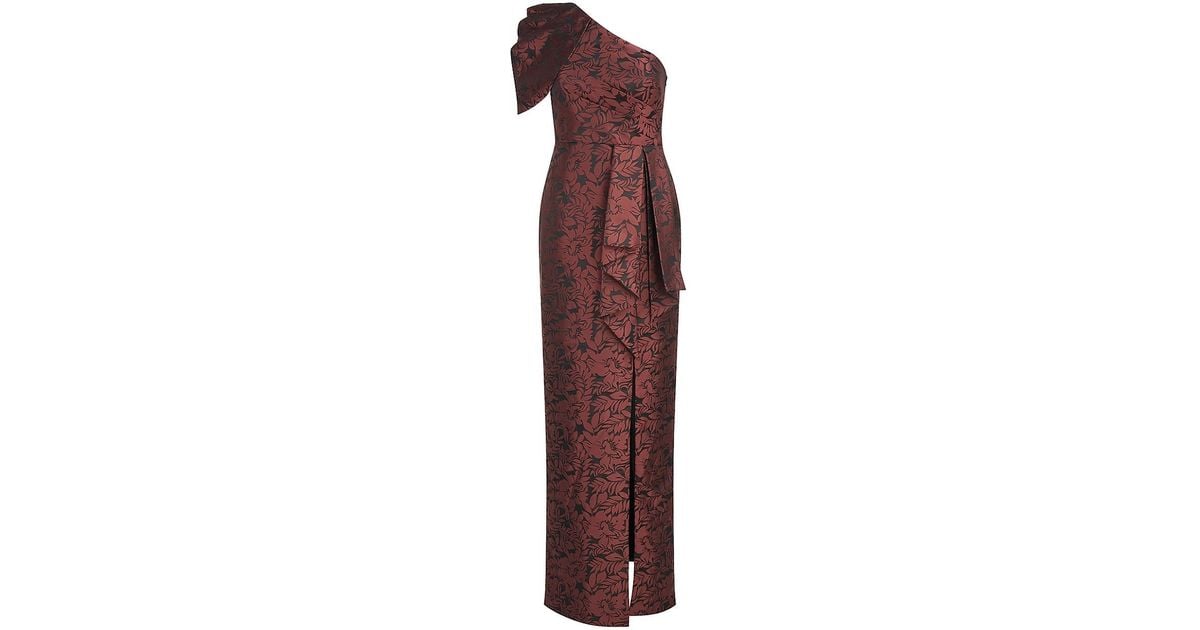 Kay Unger Serena Floral Jacquard Gown in Purple | Lyst