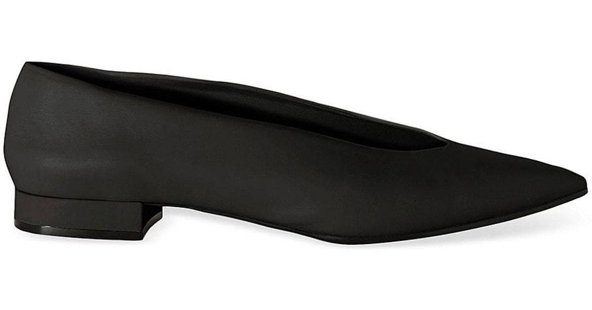 Loro Piana Rebecca Leather Ballet Flats in Black Lyst