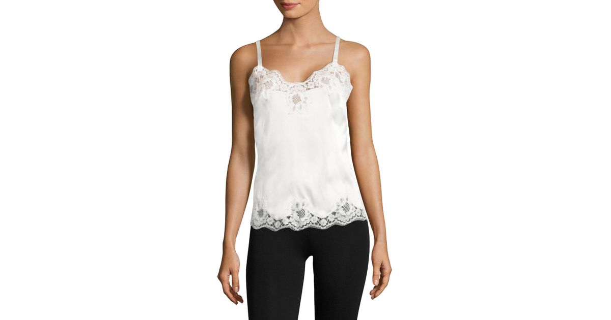 Dolce & Gabbana Lace-trimmed Camisole in White | Lyst