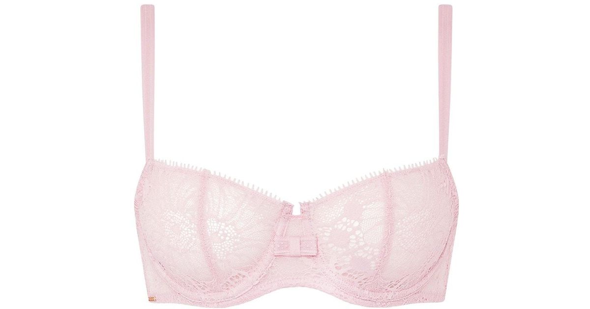 Chantelle Day To Night Unlined Lace Demi Bra in Pink Lyst