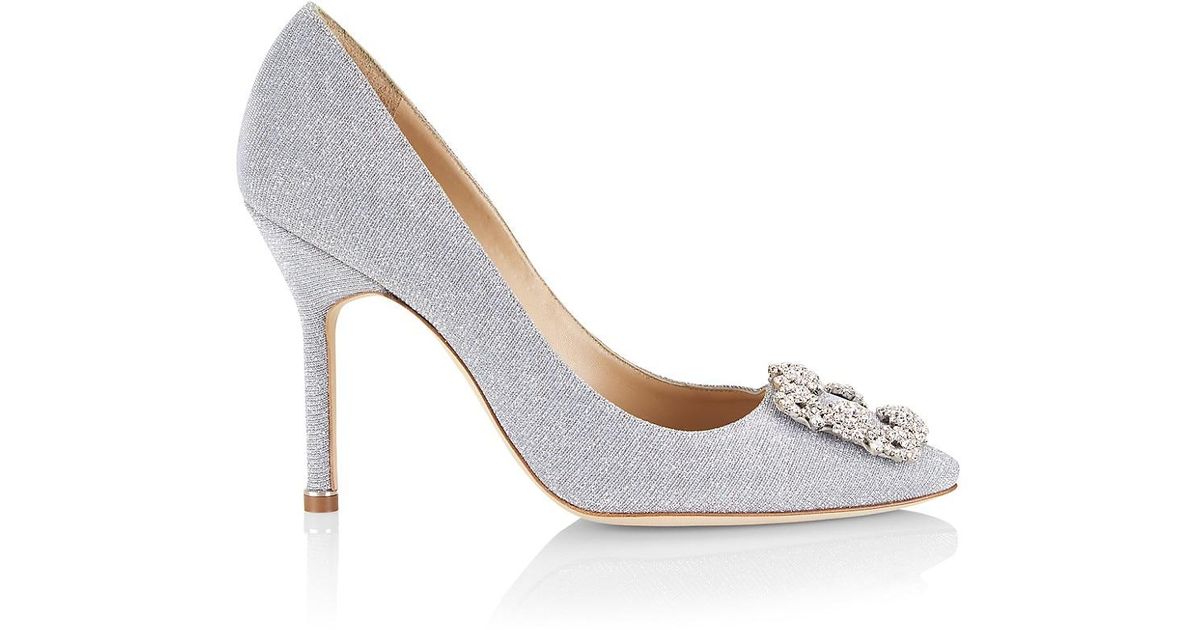 manolo blahnik hangisi 105 embellished shimmer pumps