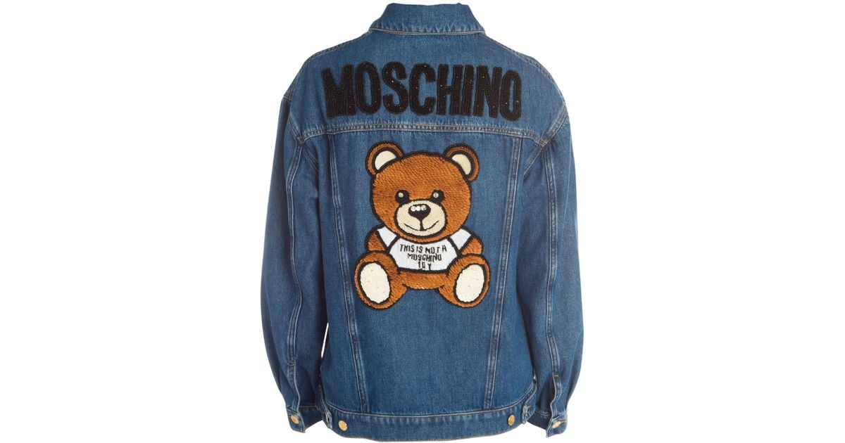 moschino bear denim jacket