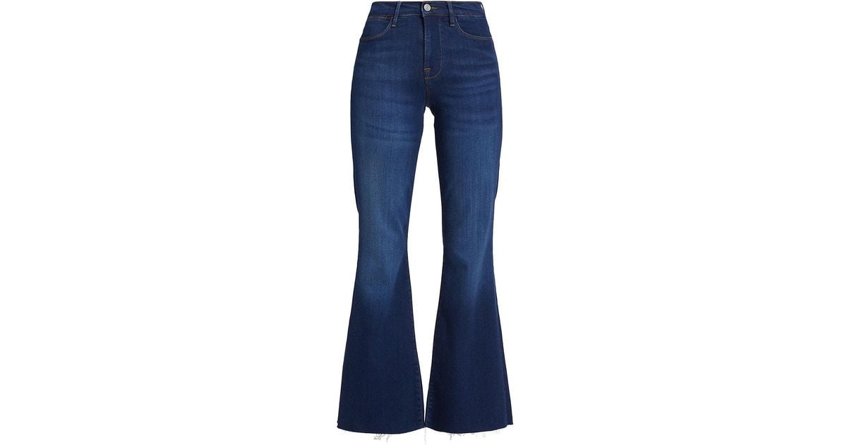 FRAME Le Easy Mid-rise Flare Jeans in Blue | Lyst