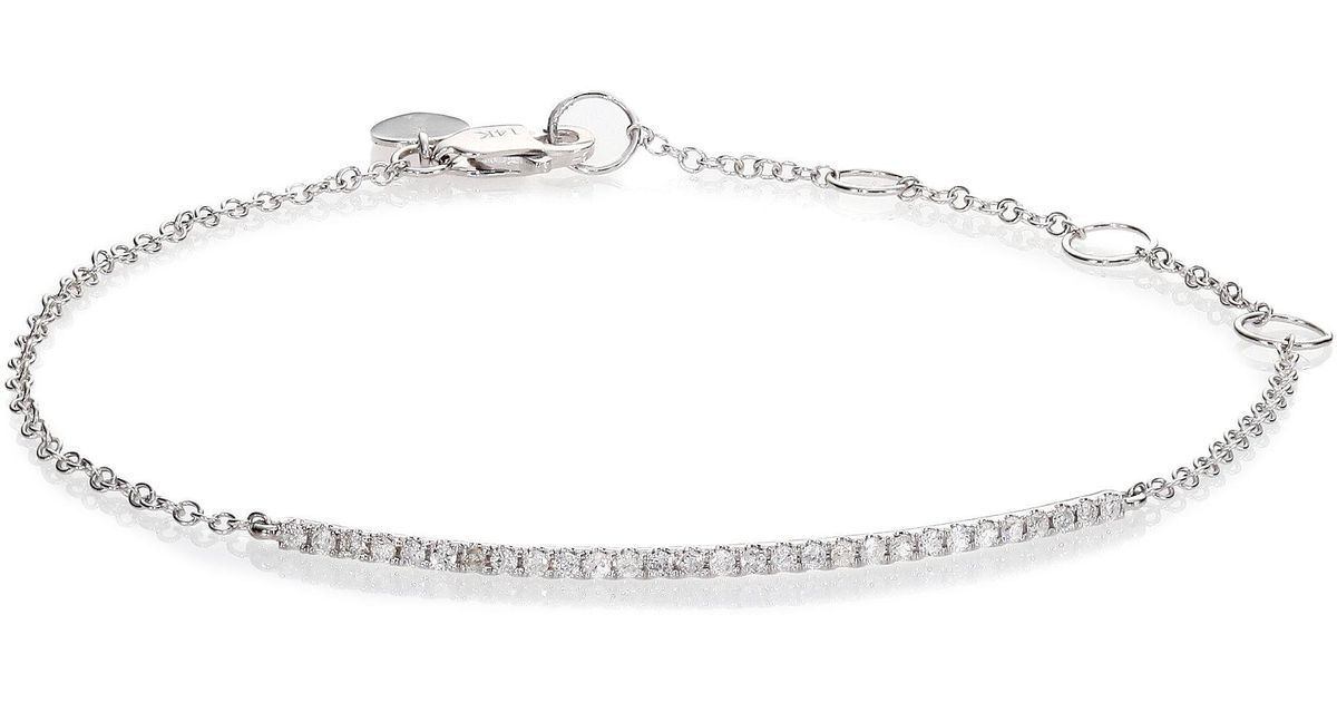 Lyst Meira T Diamond 14k White Gold Bar Chain Bracelet In