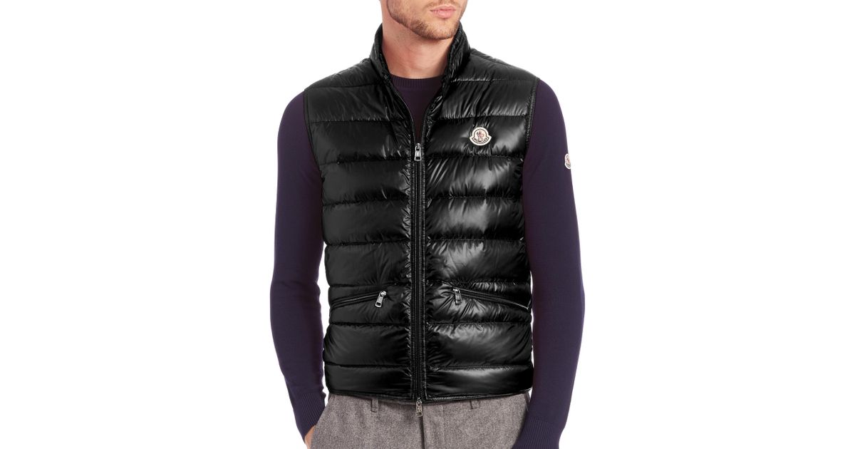 Moncler Synthetic Gui Puffer Vest in Black for Men - Lyst