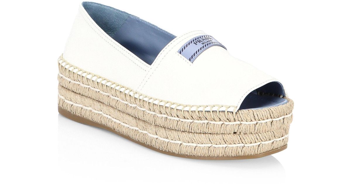 prada peep toe platform espadrille