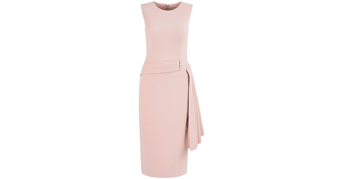 Kay Unger Synthetic Raven Stretch Crepe Midi-dress in Soft Blush (Pink ...