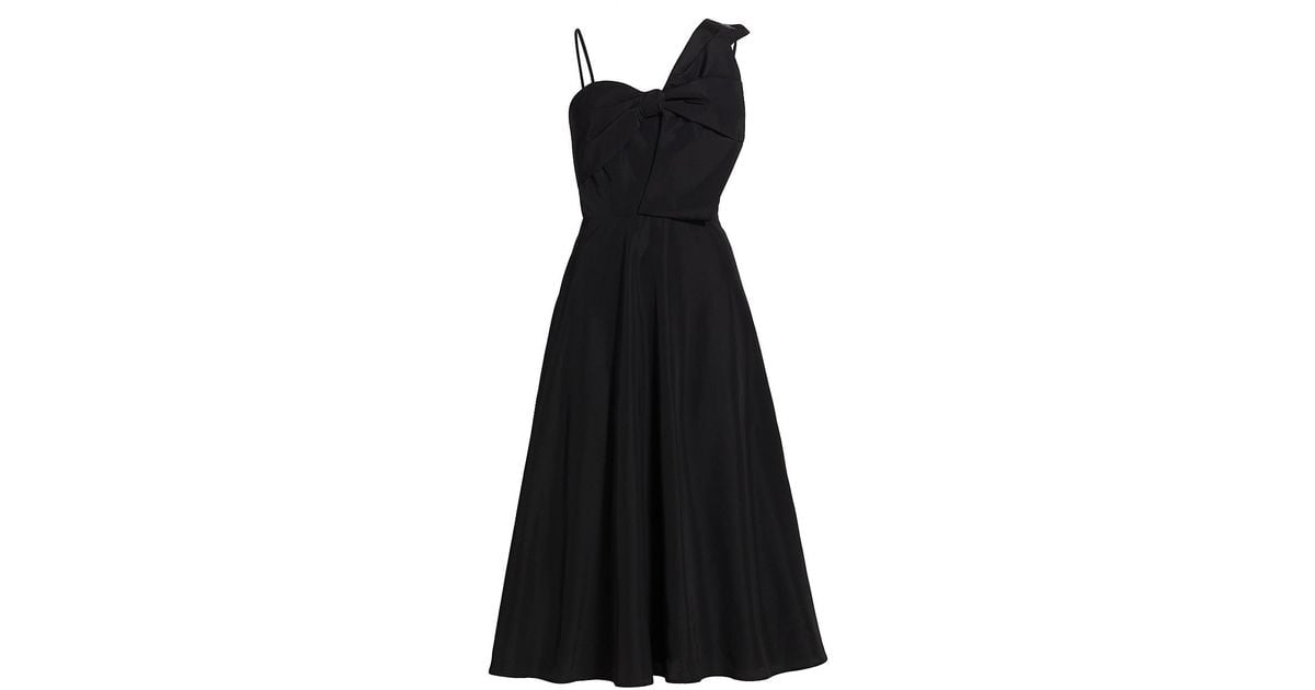 Elie Tahari The Emily Bow Midi Dress in Black | Lyst