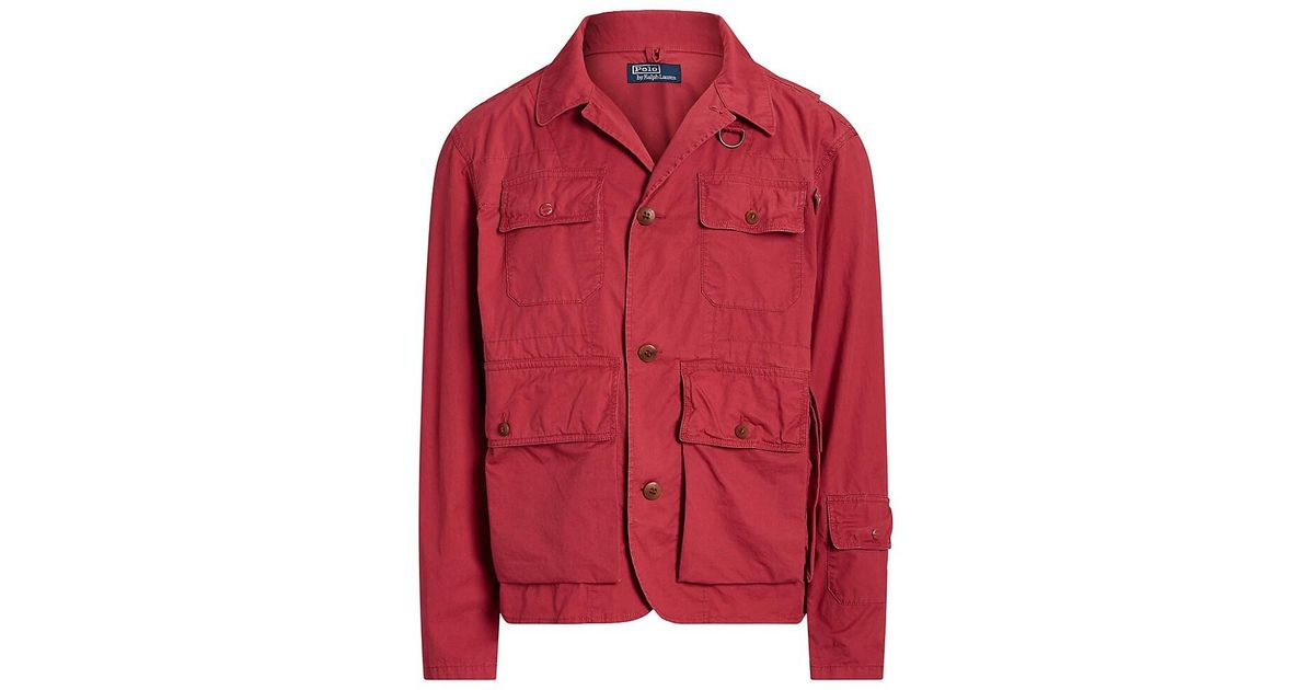 Polo Ralph Lauren Paxton Plainweave Cotton Jacket in Red for Men | Lyst