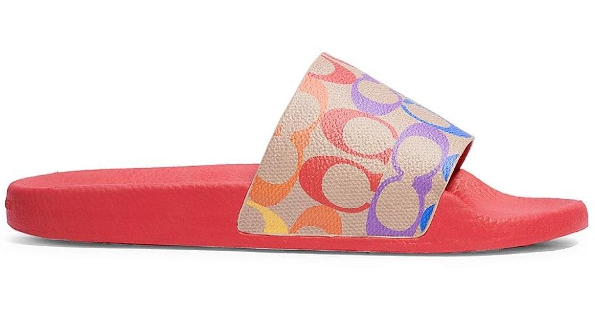 COACH Synthetic Pride Pool Slides Lyst