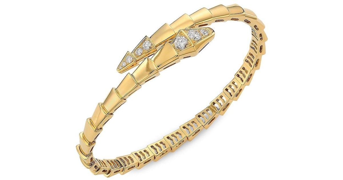 BVLGARI Serpenti Viper 18k & Diamond Bangle Bracelet in Yellow Gold (Metallic) Lyst
