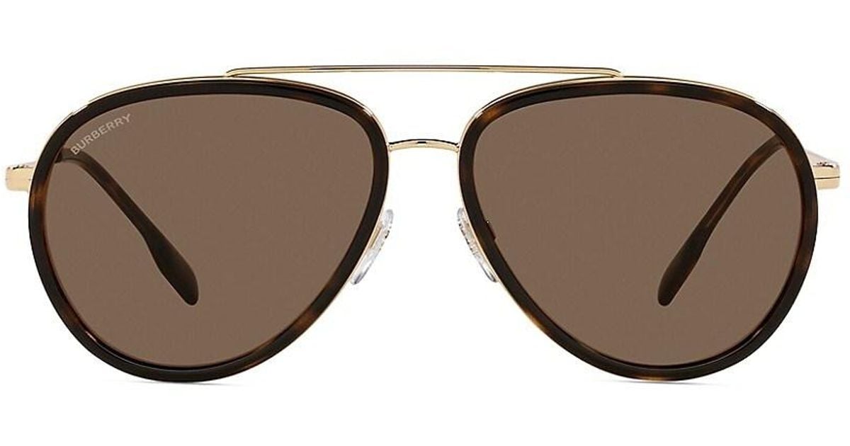 Burberry Oliver 59mm Aviator Sunglasses in Gold (Metallic) for Men Lyst