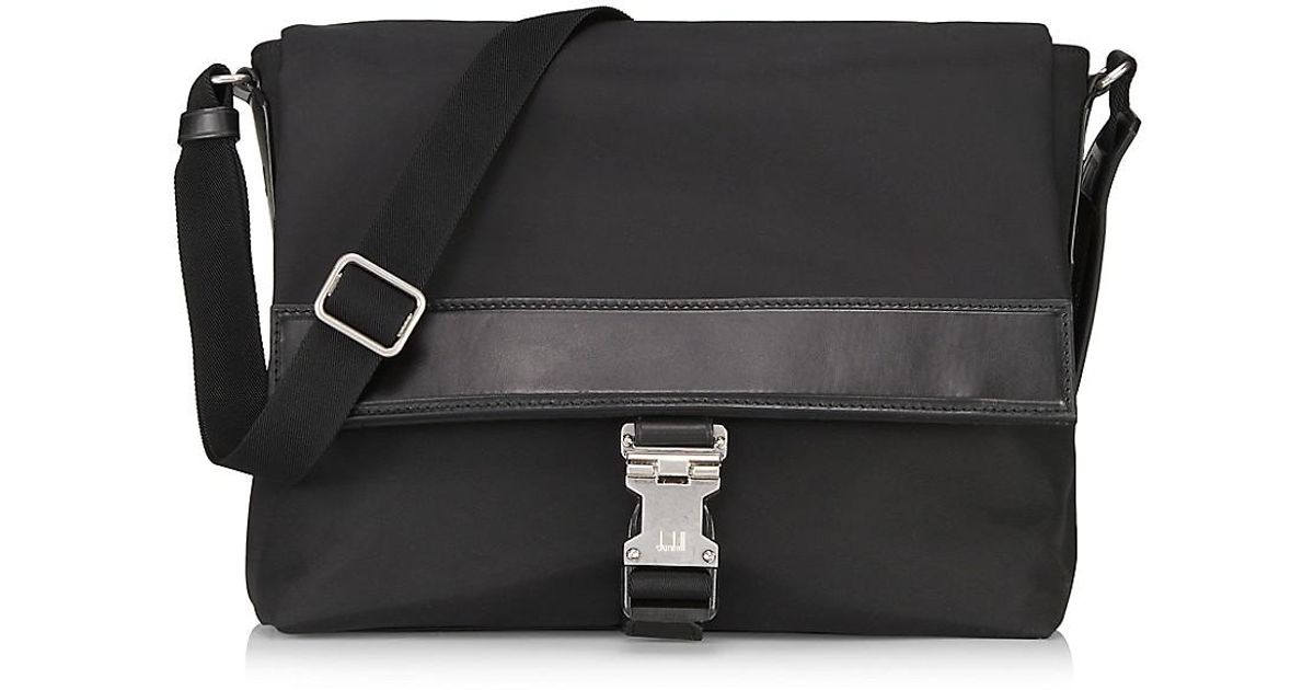 Dunhill Cotton Lock Clip Messenger Bag in Black for Men | Lyst