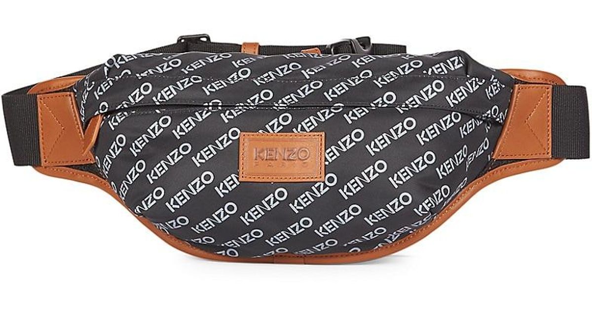 KENZO Synthetic Logo Belt Bag in Black for Men | Lyst