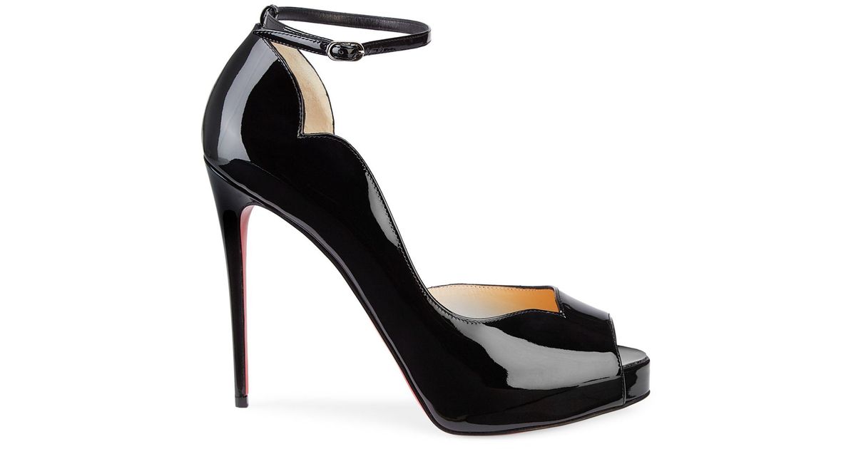 Christian Louboutin Chick Alta Patent Leather Ankle-strap Pumps in ...