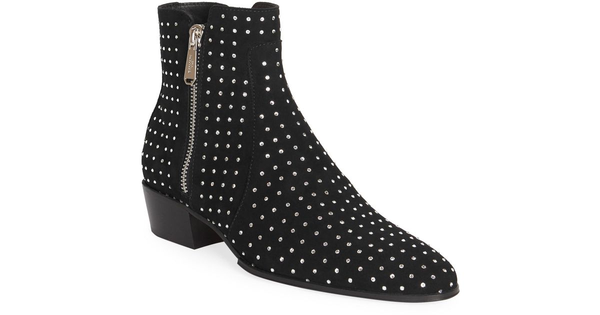 Balmain Suede Micro Studded Ankle Boots in Black for Men - Lyst