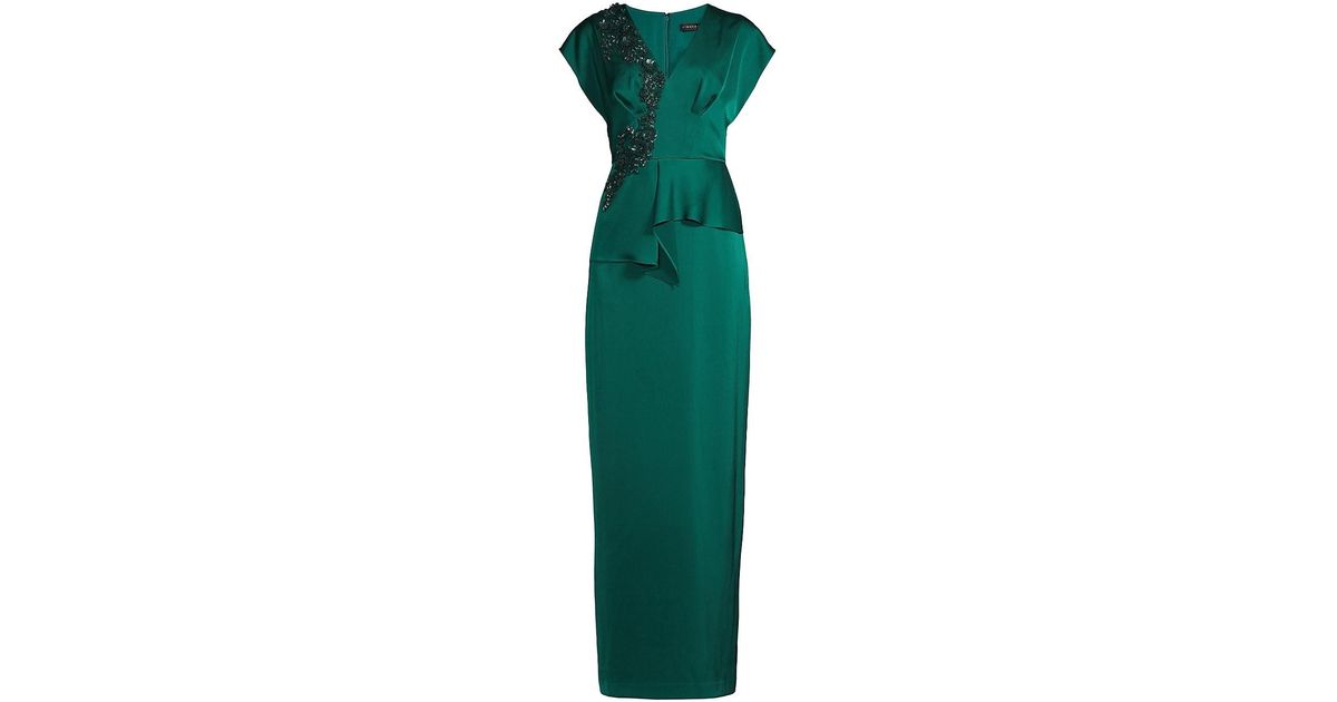 aidan mattox peplum gown