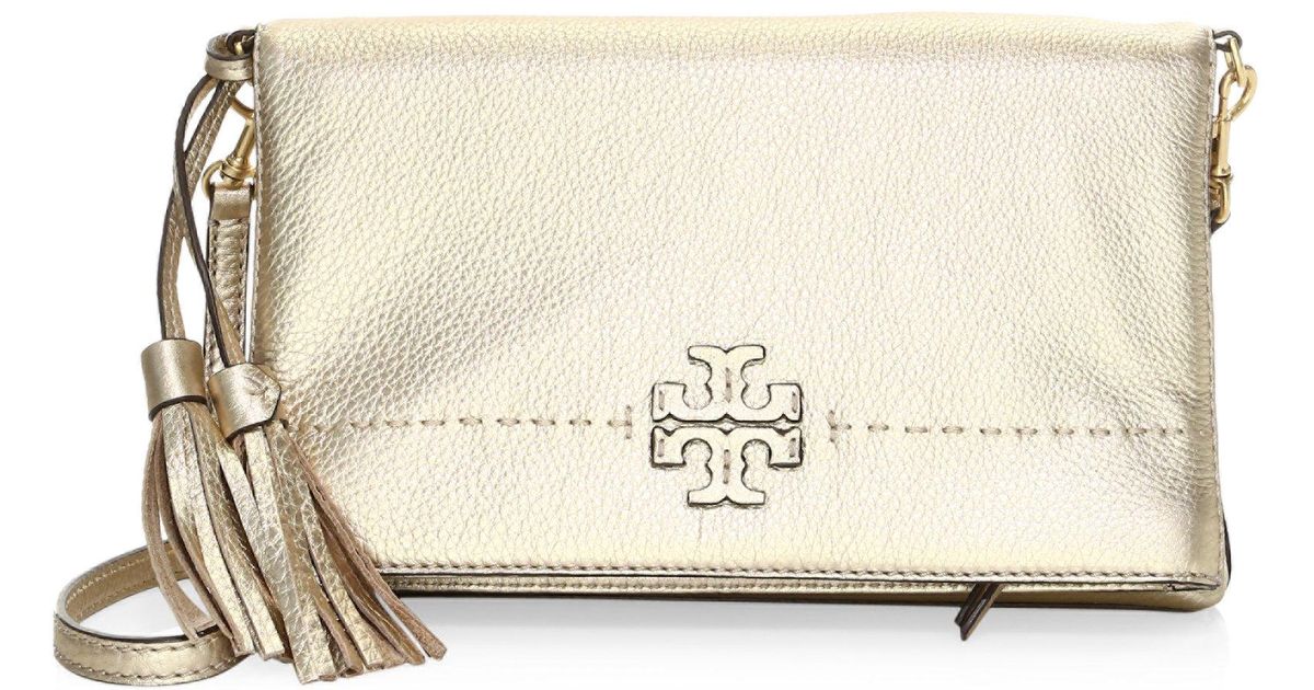 Tory Burch Mcgraw Foldover Crossbody Bag In Black