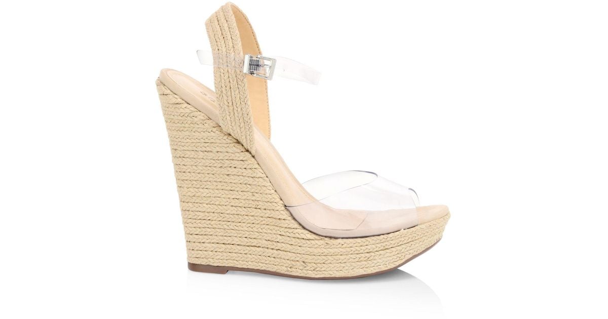 translucent wedge heels