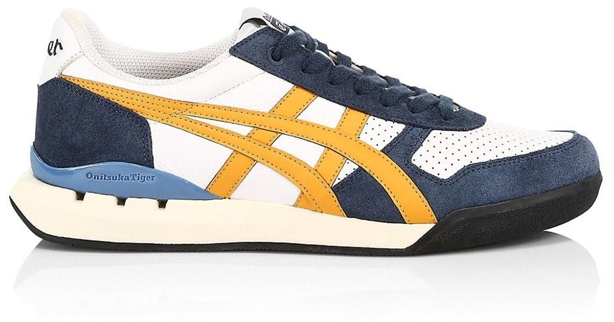 Onitsuka Tiger Leather Ultimate 81 Ex Lowtop Sneakers in Blue for Men Lyst Onitsuka Tiger Leather Ultimate 81 Ex Lowtop Sneakers in Blue for Men Lyst