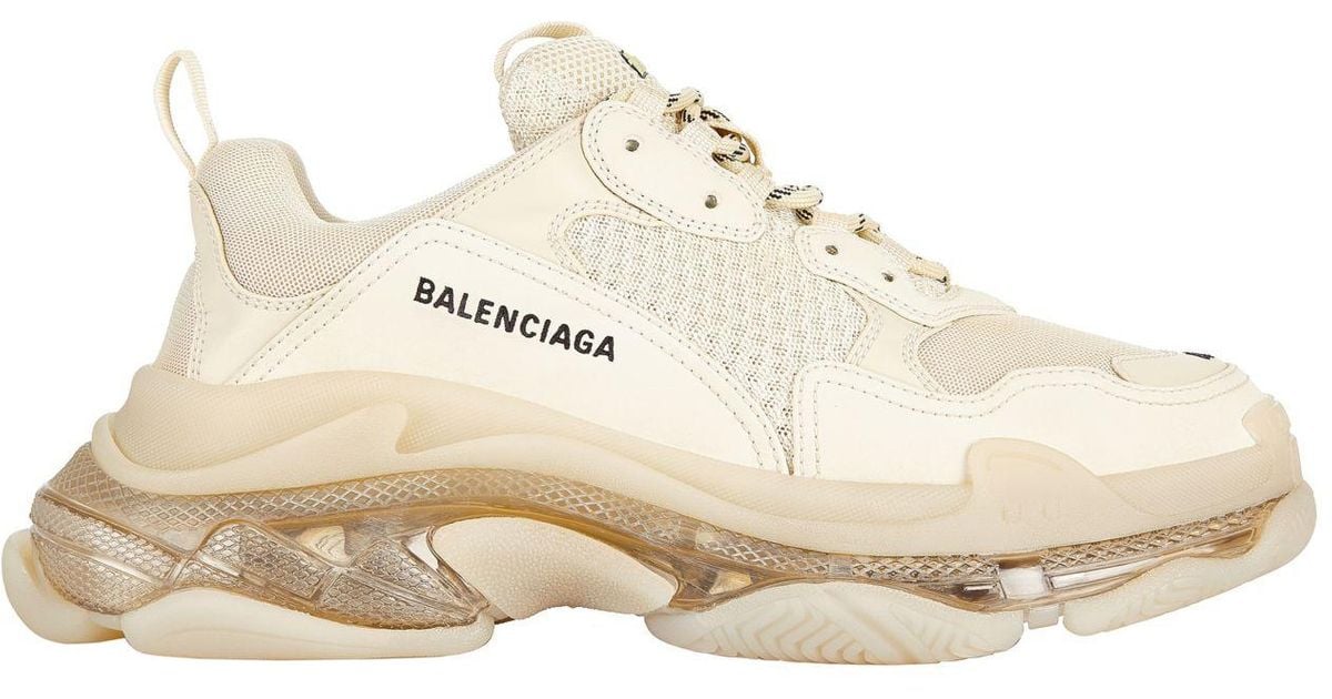 balenciaga triple s clear sole sneakers in navy blue
