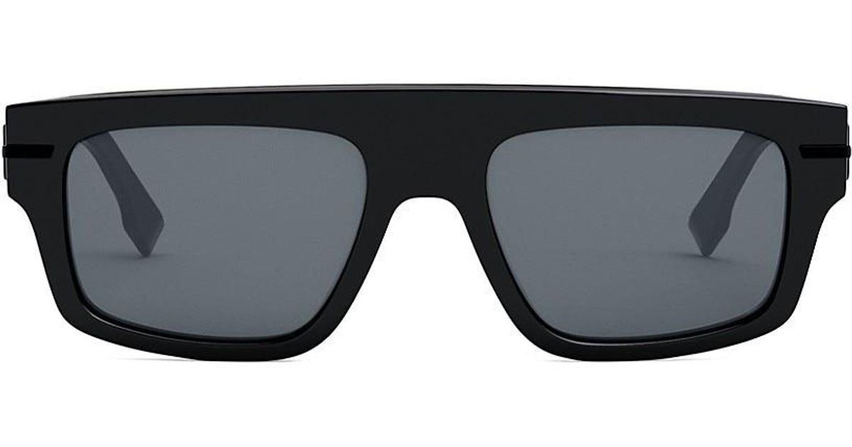 Fendi Graphy 54mm Rectangular Sunglasses in Black for Men | Lyst