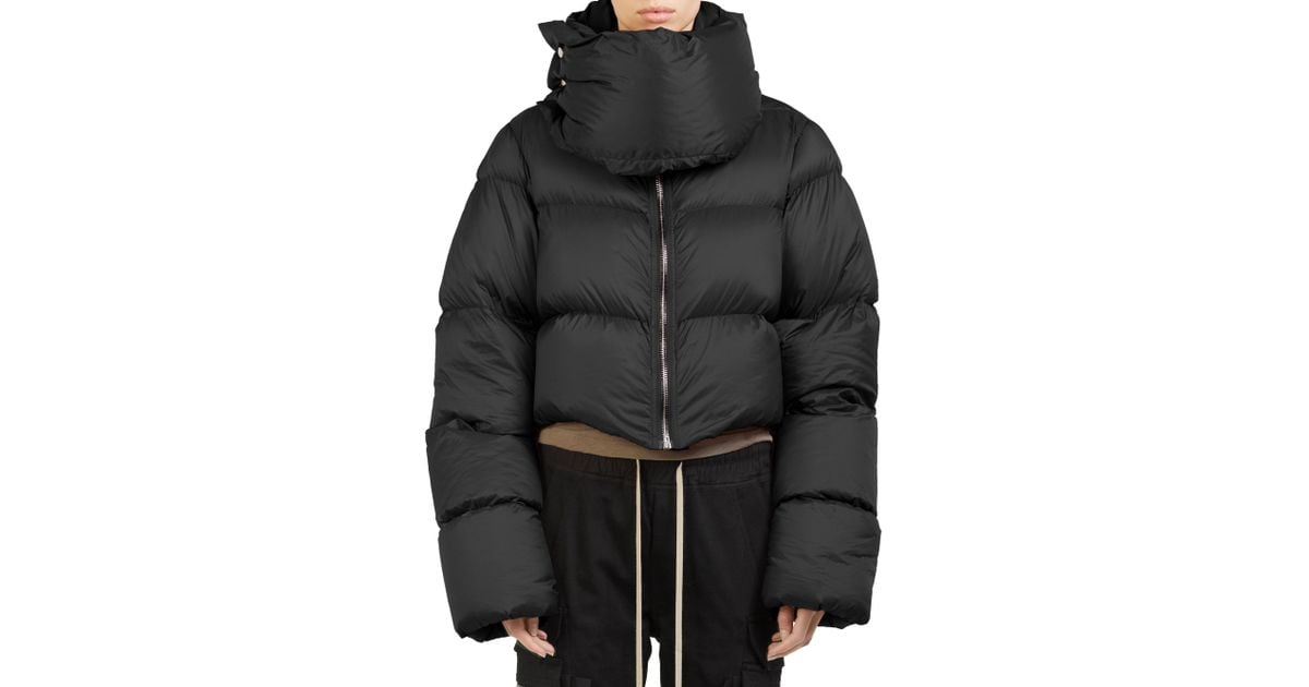Funnel Neck Puffer Jacket Rick Owens Cropped Puffer Rick Owens