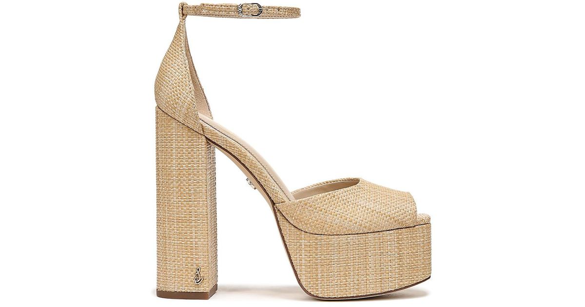 Sam Edelman Kori 110mm Raffia Platform Sandals in Natural Lyst