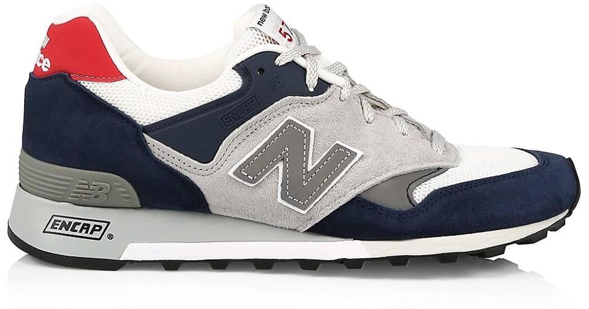 New Balance 577 V1 Mix Media Leather Low-top Sneakers in Dark Blue (Blue) for Men - Lyst