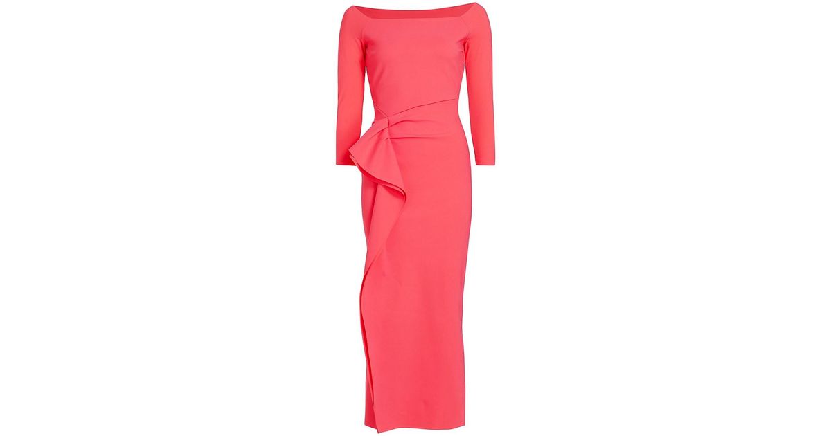 La Petite Robe Di Chiara Boni Tushana Draped Jersey Mididress in Pink