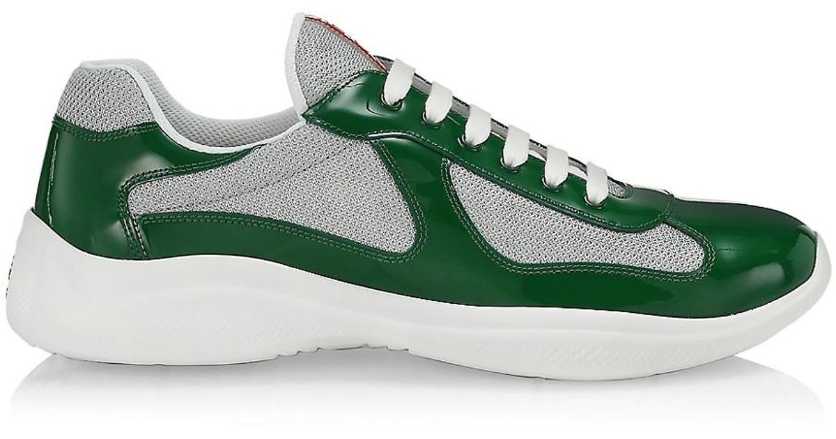 new america's cup patent leather and technical fabric sneakers