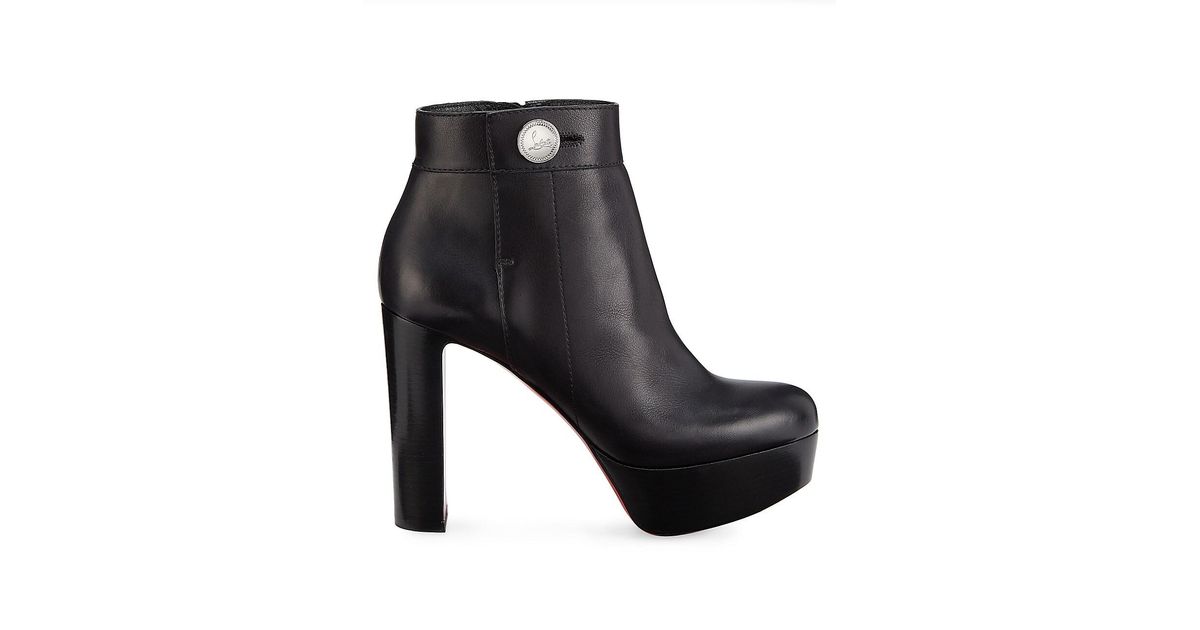 Christian Louboutin Janis Alta Leather Platform Ankle Boots in 