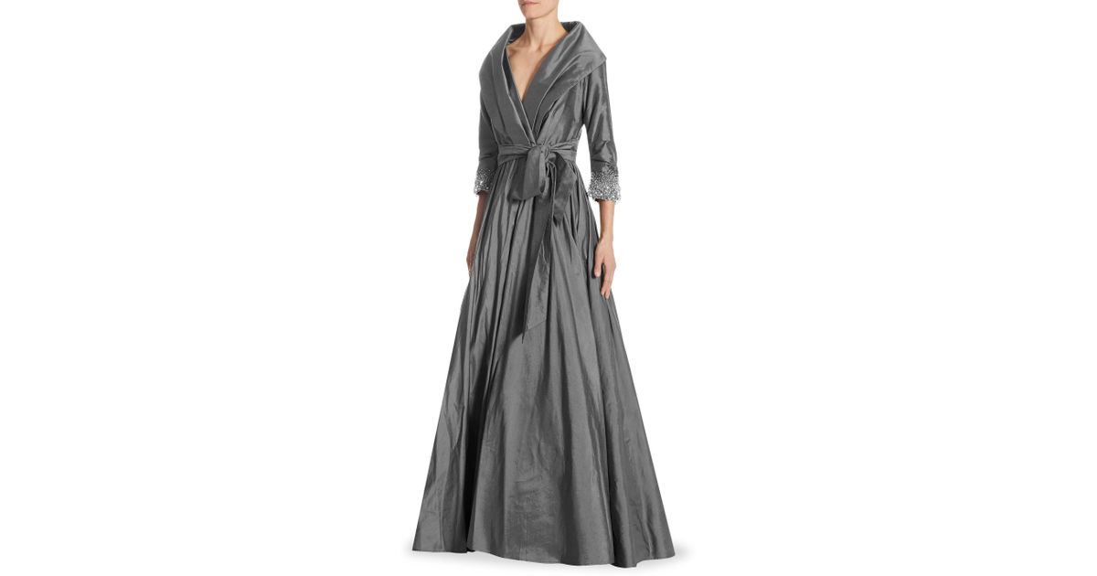 shawl collar evening dress