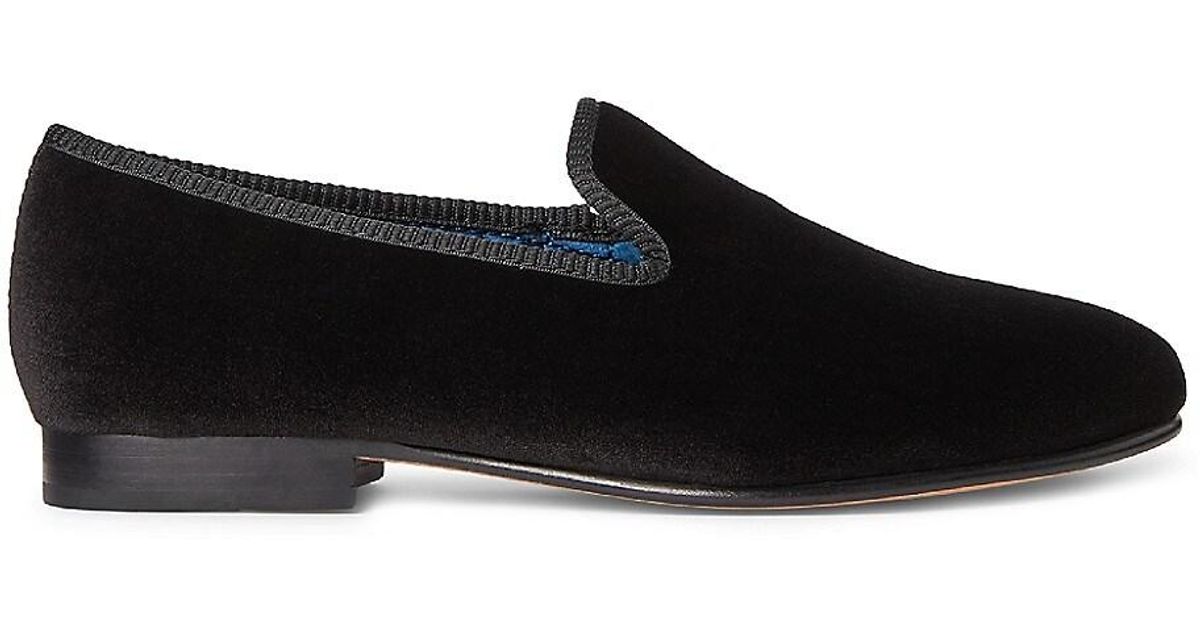 Ralph Lauren Purple Label Paxton Velvet Slippers in Black for Men Lyst