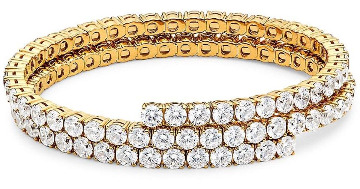 Adriana Orsini Bubbly 18k-gold-plated & Cubic Zirconia Wrap Bracelet in ...