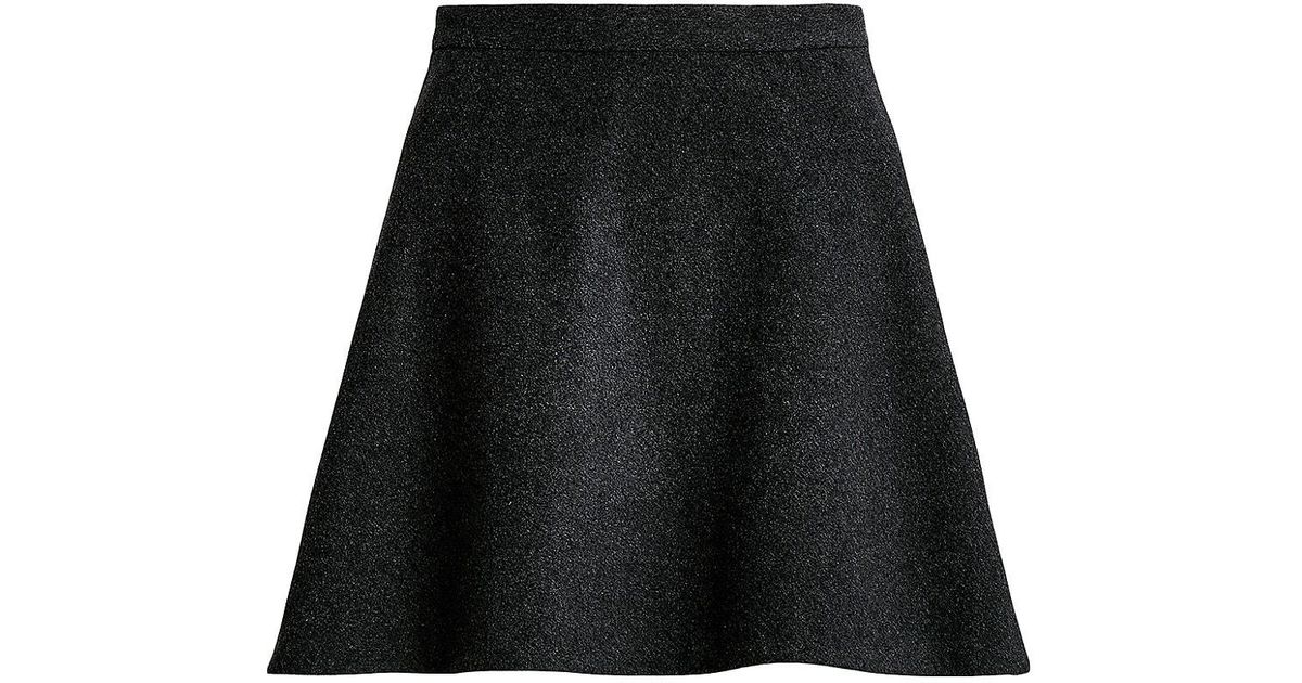 Polo Ralph Lauren Wool-cashmere Blend Miniskirt in Grey Melange (Black ...