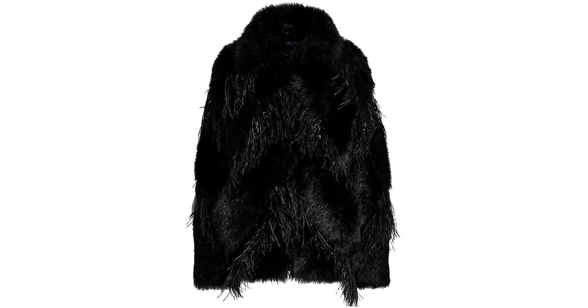 Ralph Lauren Collection Emiliano Shearling & Ostrich Feather Coat in