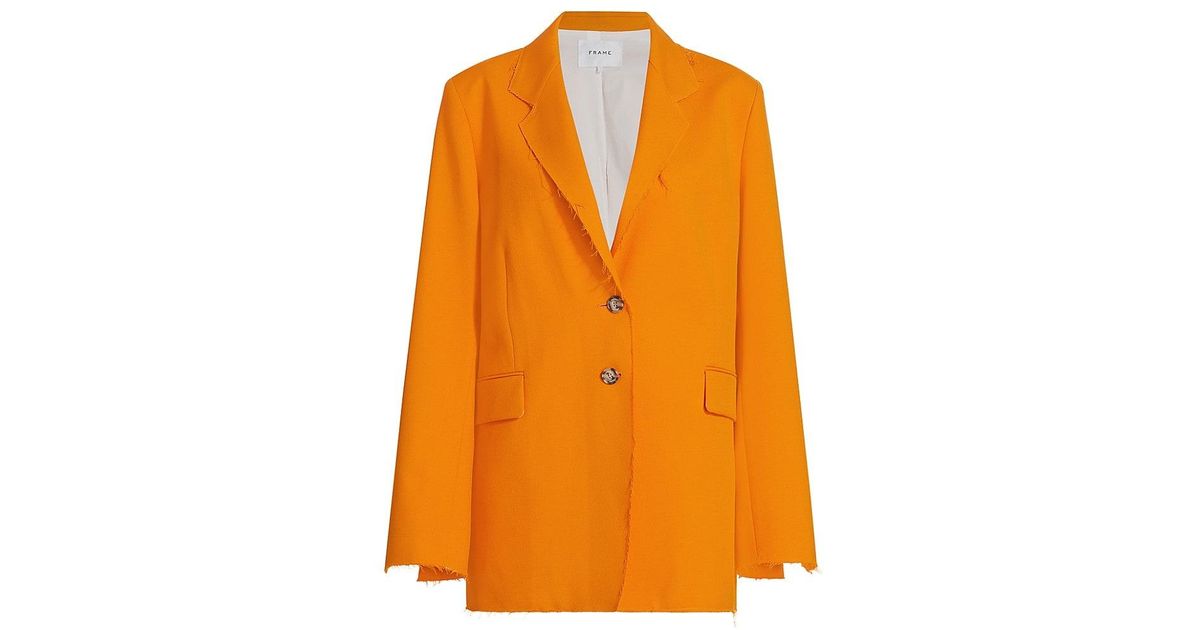FRAME Oversized Twill Two-button Blazer in Orange | Lyst