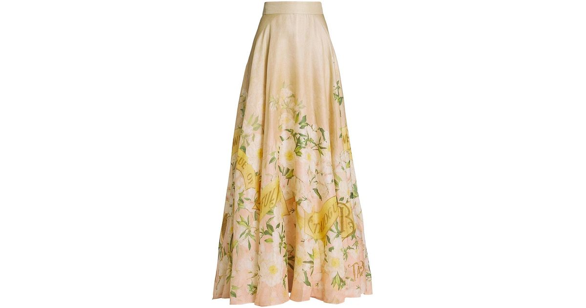 Boho Floral Maxi Skirt - Yellow Tiered A-Line Skirt With Elastic Waist | Lightweight Summer Skirt