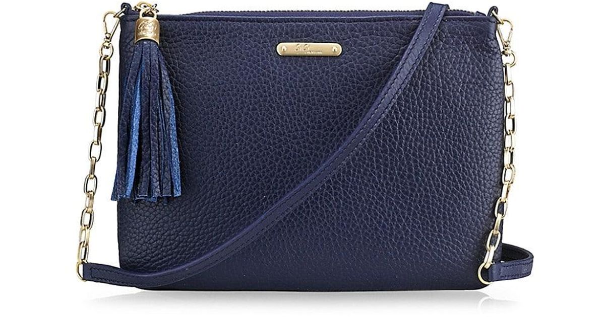 Gigi New York Chelsea Leather Crossbody Bag in Navy (Blue) - Lyst