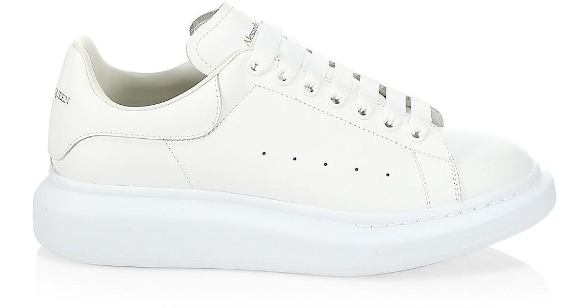 Alexander McQueen Oversized Leather Platform Sneakers in White for Men ...