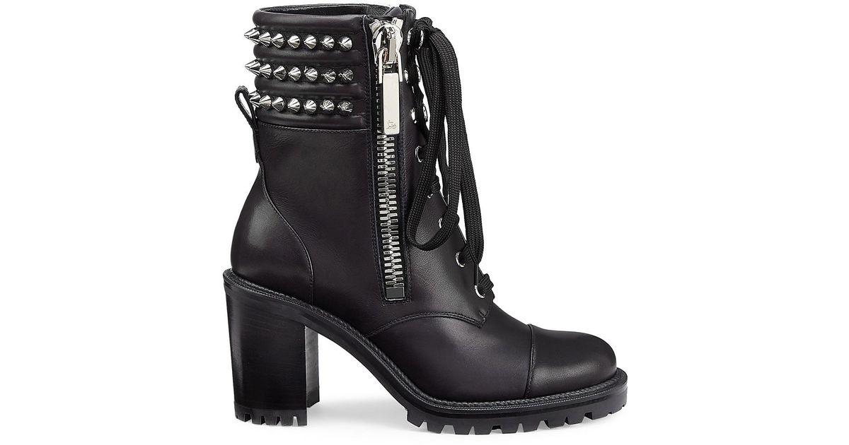 louboutin combat boots with spikes