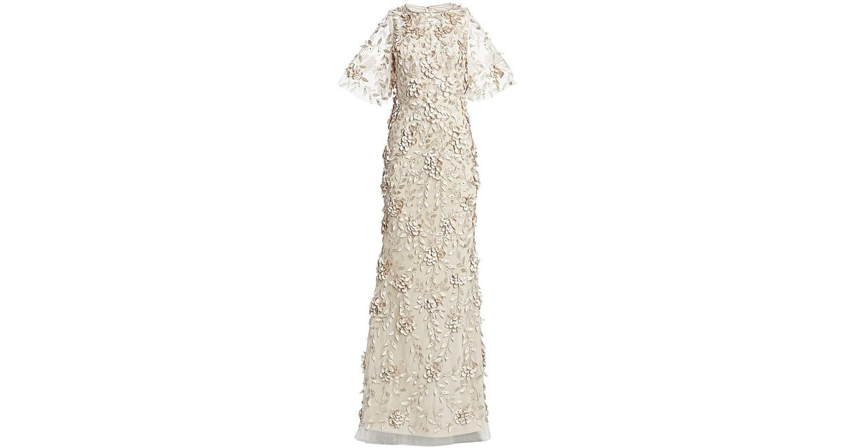 theia flutter sleeve mermaid gown