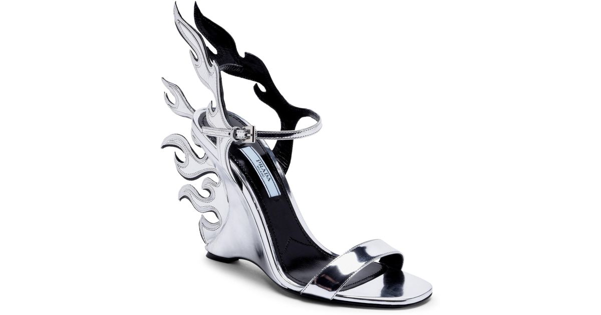 prada flame wedges
