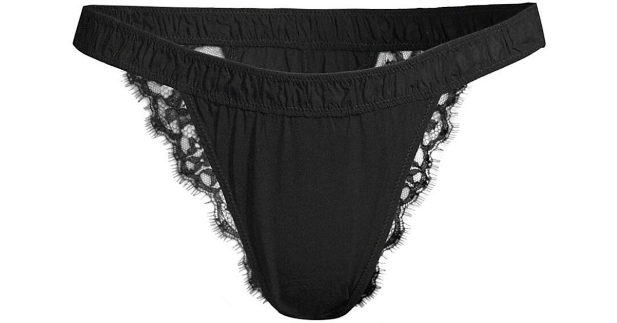 Kiki de Montparnasse Tetine Silk & Lace Panty in Black - Lyst