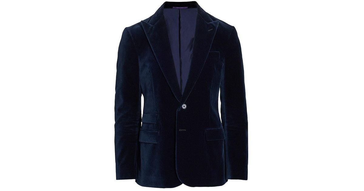 Ralph Lauren Purple Label Kent Velvet Blazer in Sapphire Blue (Blue) for Men Lyst